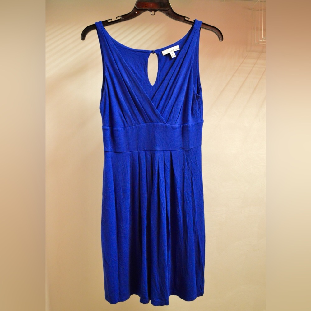 Lucy & Laurel bright royal blue Jersey dress with keyhole back